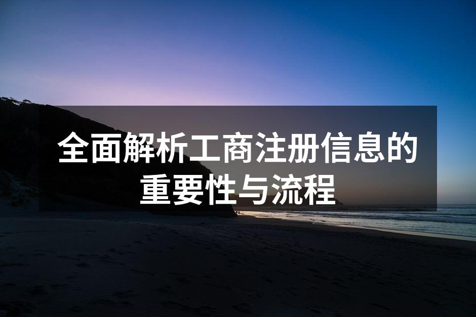 全面解析工商注册信息的重要性与流程